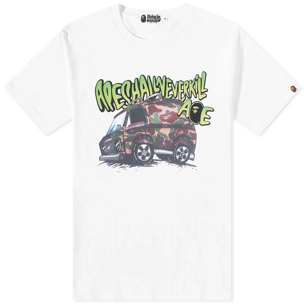 Men's Bape Car Graphic T-Shirt White
