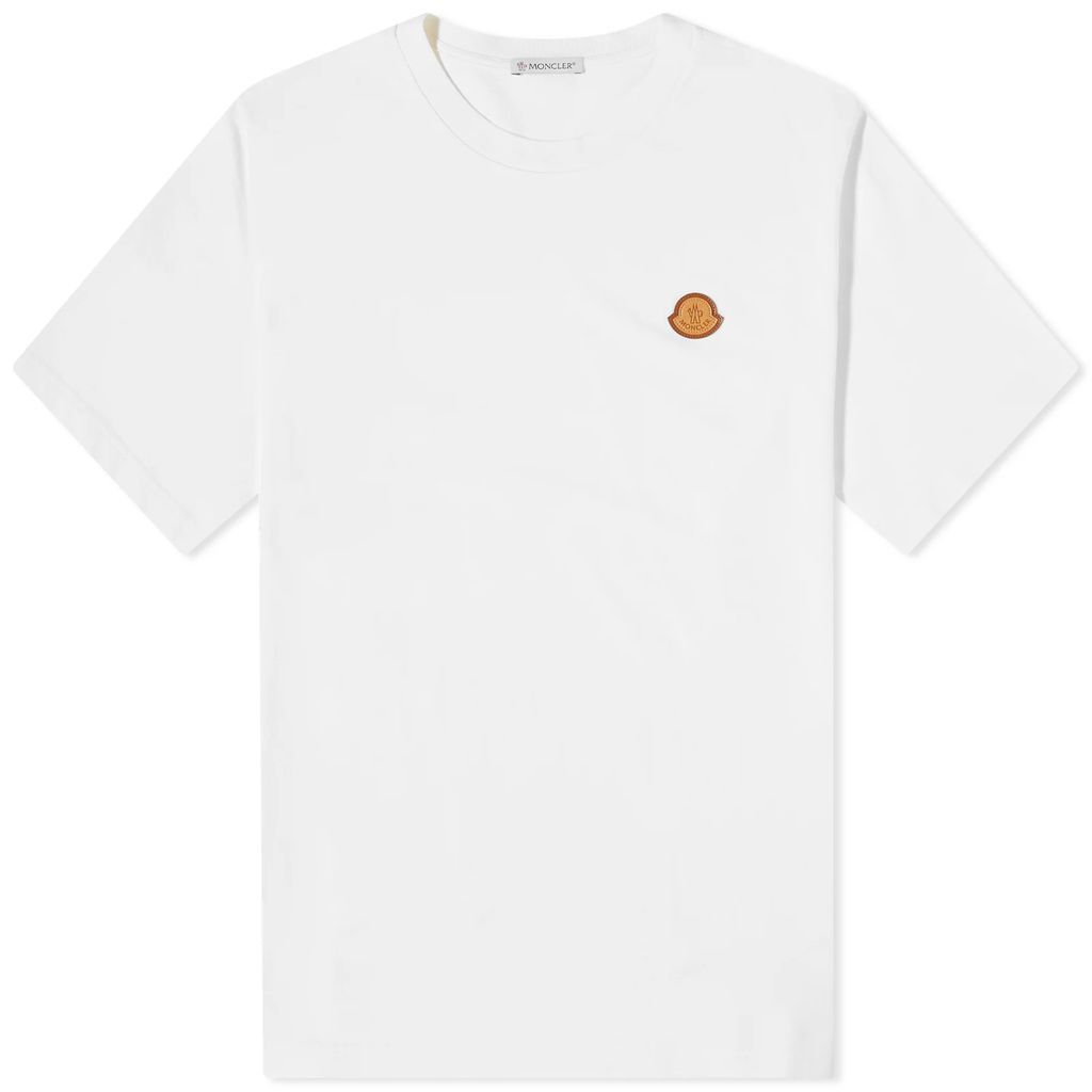 Men's Leather Patch T-Shirt White