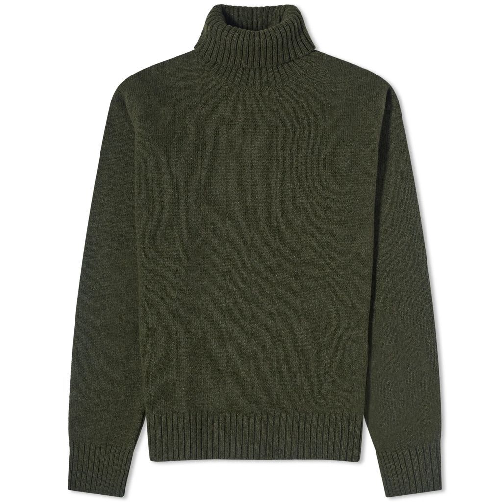 Men's Eco Wool Roll Neck Knit Olive