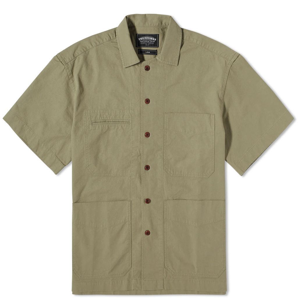 Men's Short Sleeve French Work Shirt Light Khaki