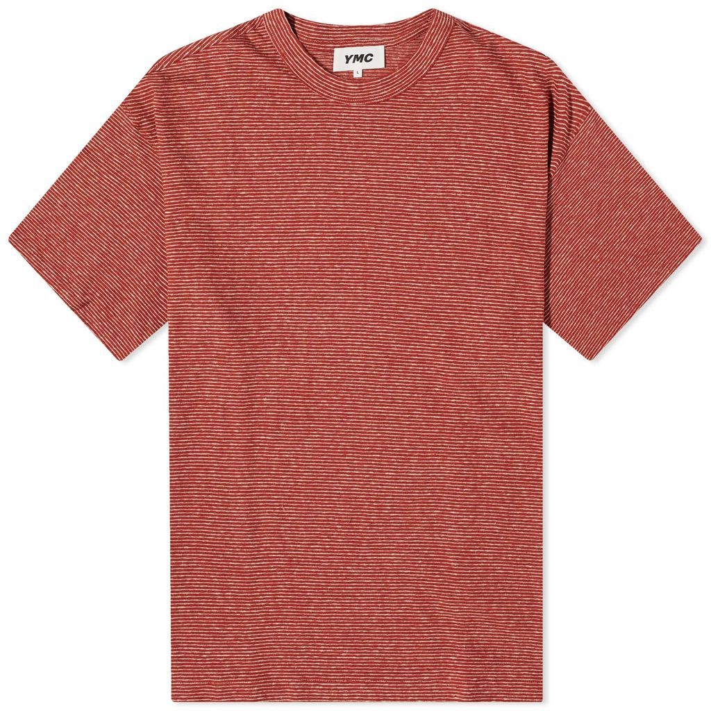 Men's Triple Stripe T-Shirt Red-Ecru