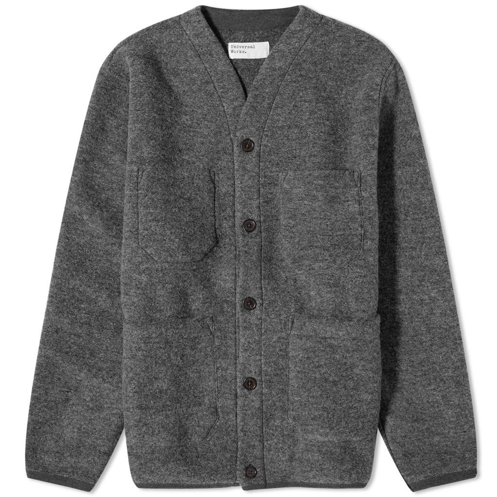 Men's Wool Fleece Cardigan Grey Marl