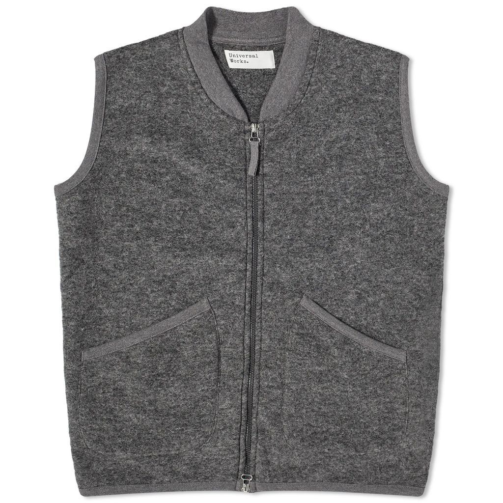 Men's Wool Fleece Zip Waistcoat Grey Marl