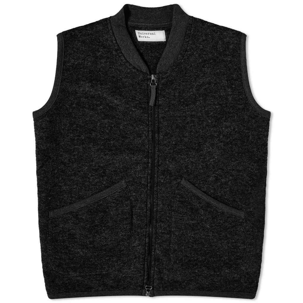 Men's Wool Fleece Zip Waistcoat Black