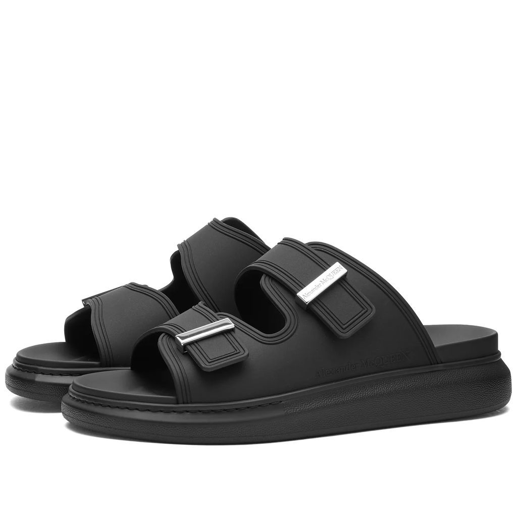 Men's Rubber Oversized Sandal Black/Silver