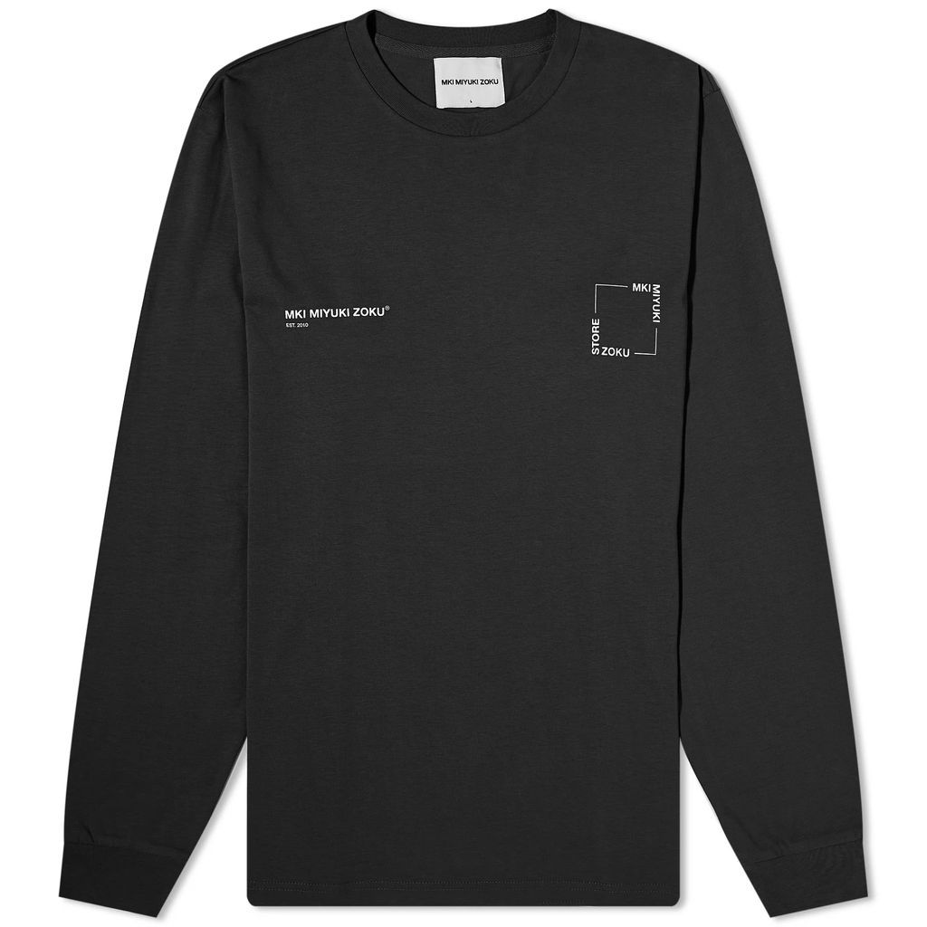 Men's Long Sleeve Square Logo T-Shirt Black
