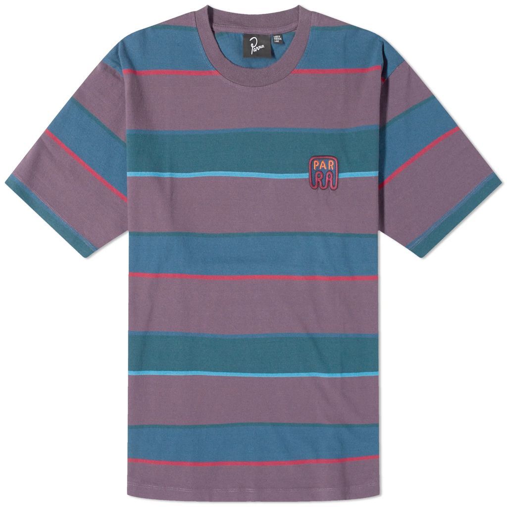 Men's Fast Food Logo Stripe T-Shirt Aubergine