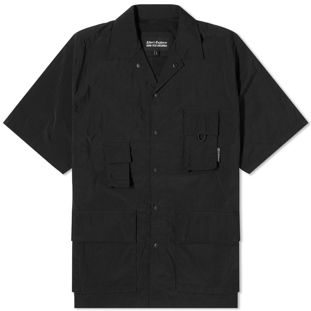 Men's Multi Pocket Short Sleeve Shirt Black