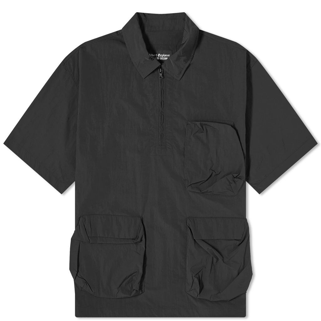 Men's Pullover Pocket Short Sleeve Shirt Black