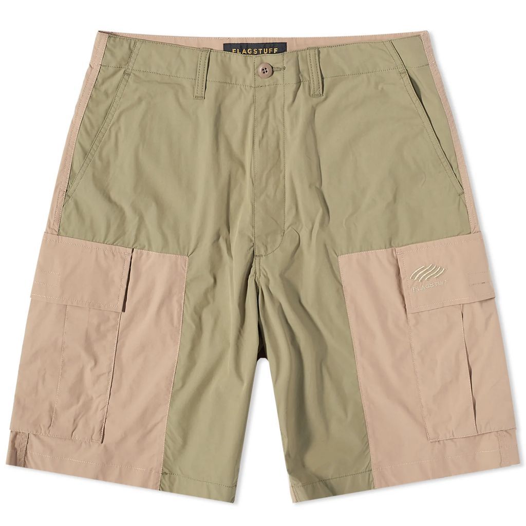 Men's 2-Tone Cargo Shorts Khaki/Beige