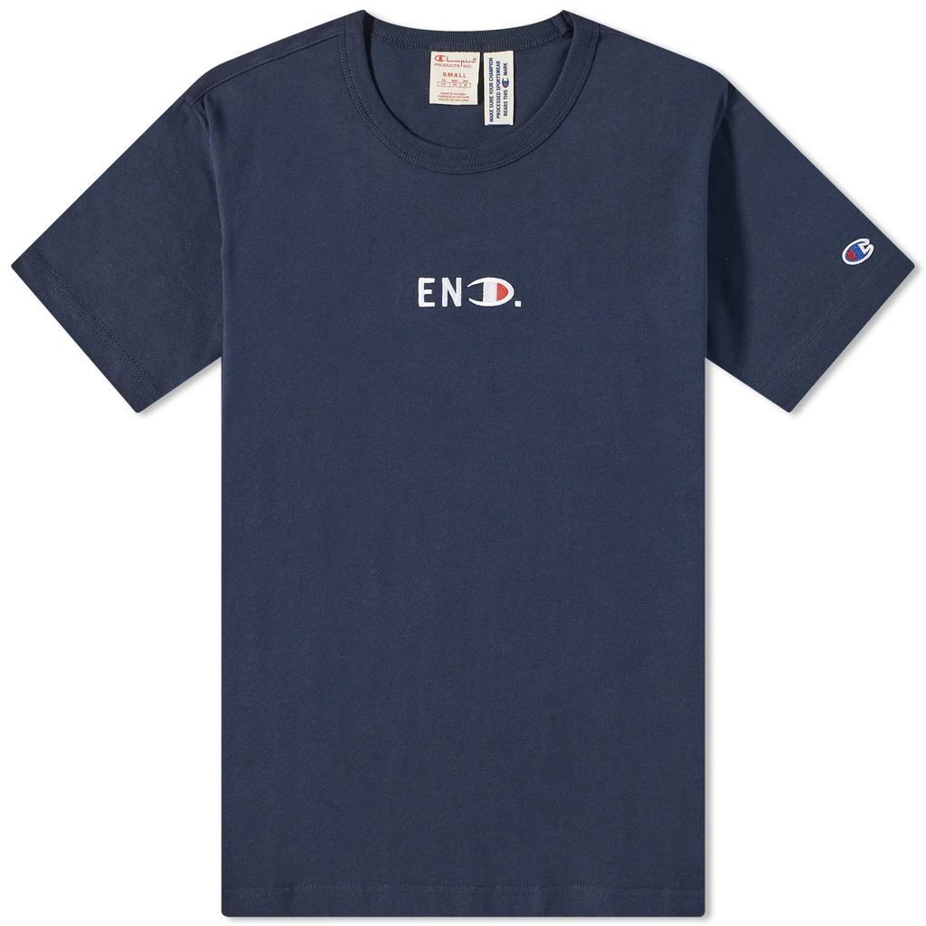 END. x Champion Reverse Weave T-Shirt Navy