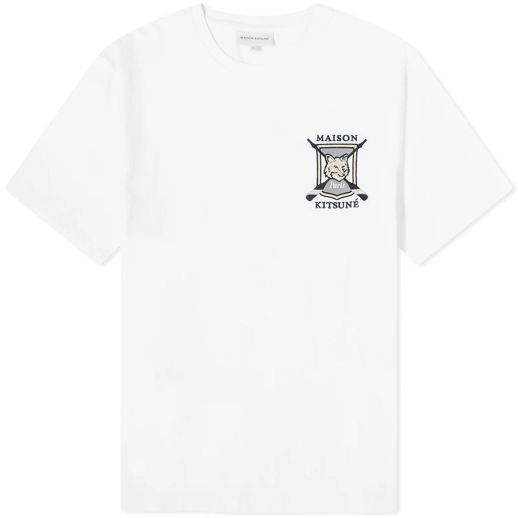 Maison Kitsune College Fox Embroidered Comfort T-Shirt White