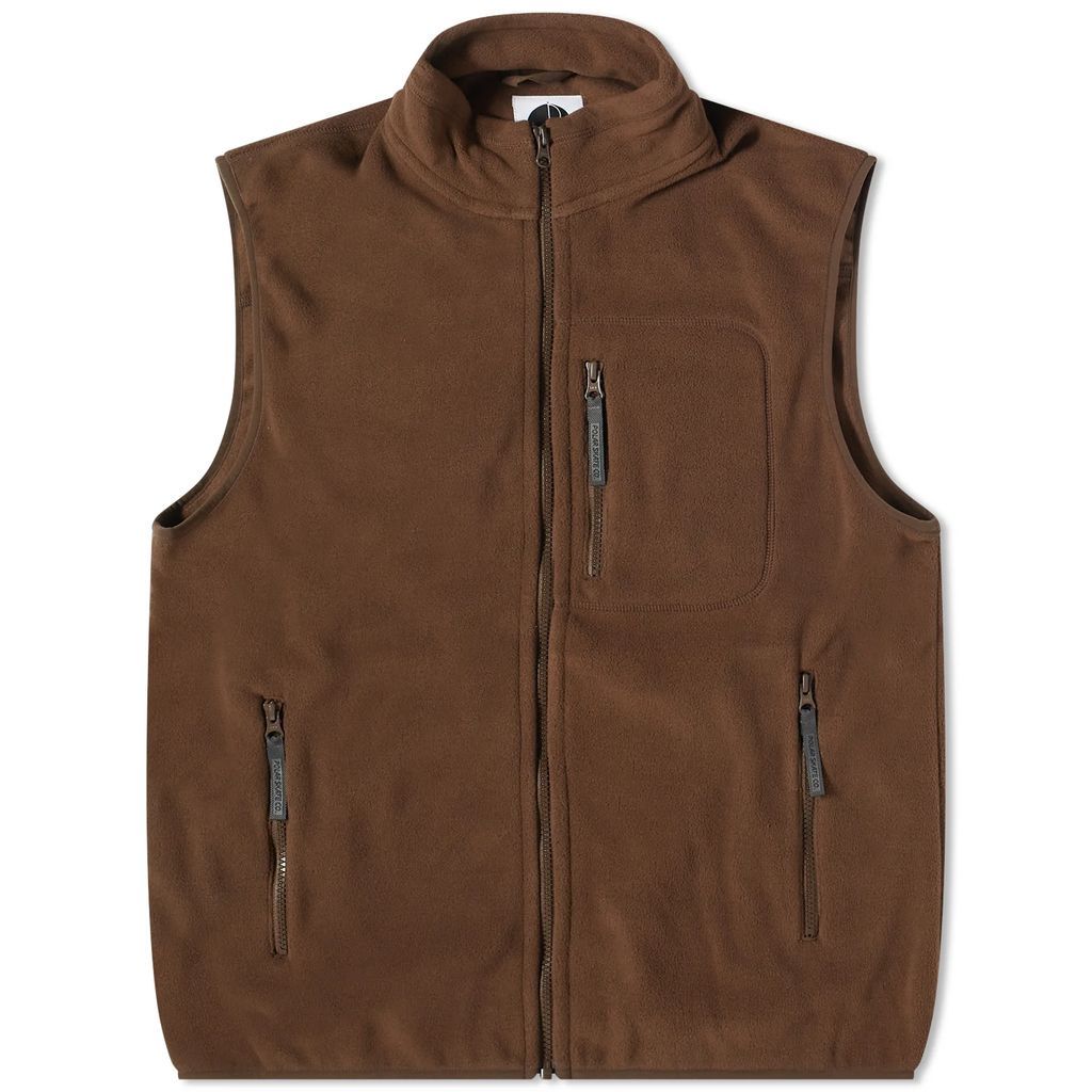 Men's Basic Fleece Vest Brown