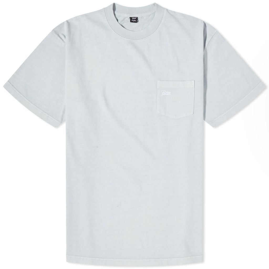 Men's Basic Washed Pocket T-Shirt Pearl Blue
