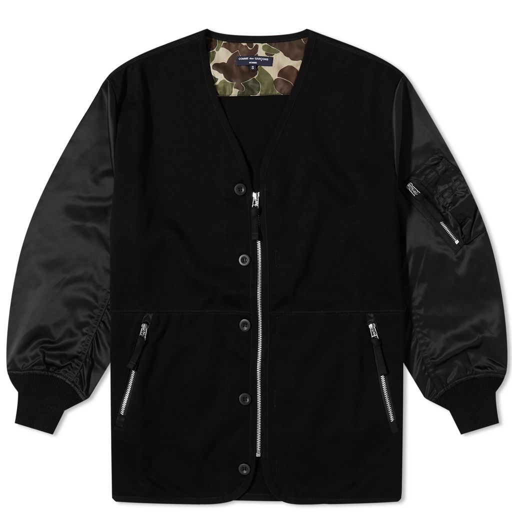 Men's Bomber Sleeve Liner Zip Jacket Black