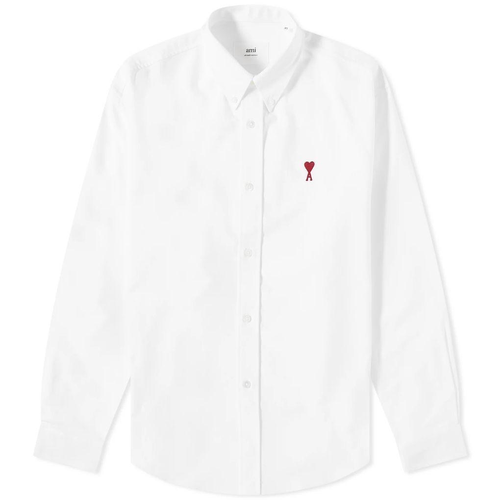 Men's Button Down Logo Oxford Shirt Natural White