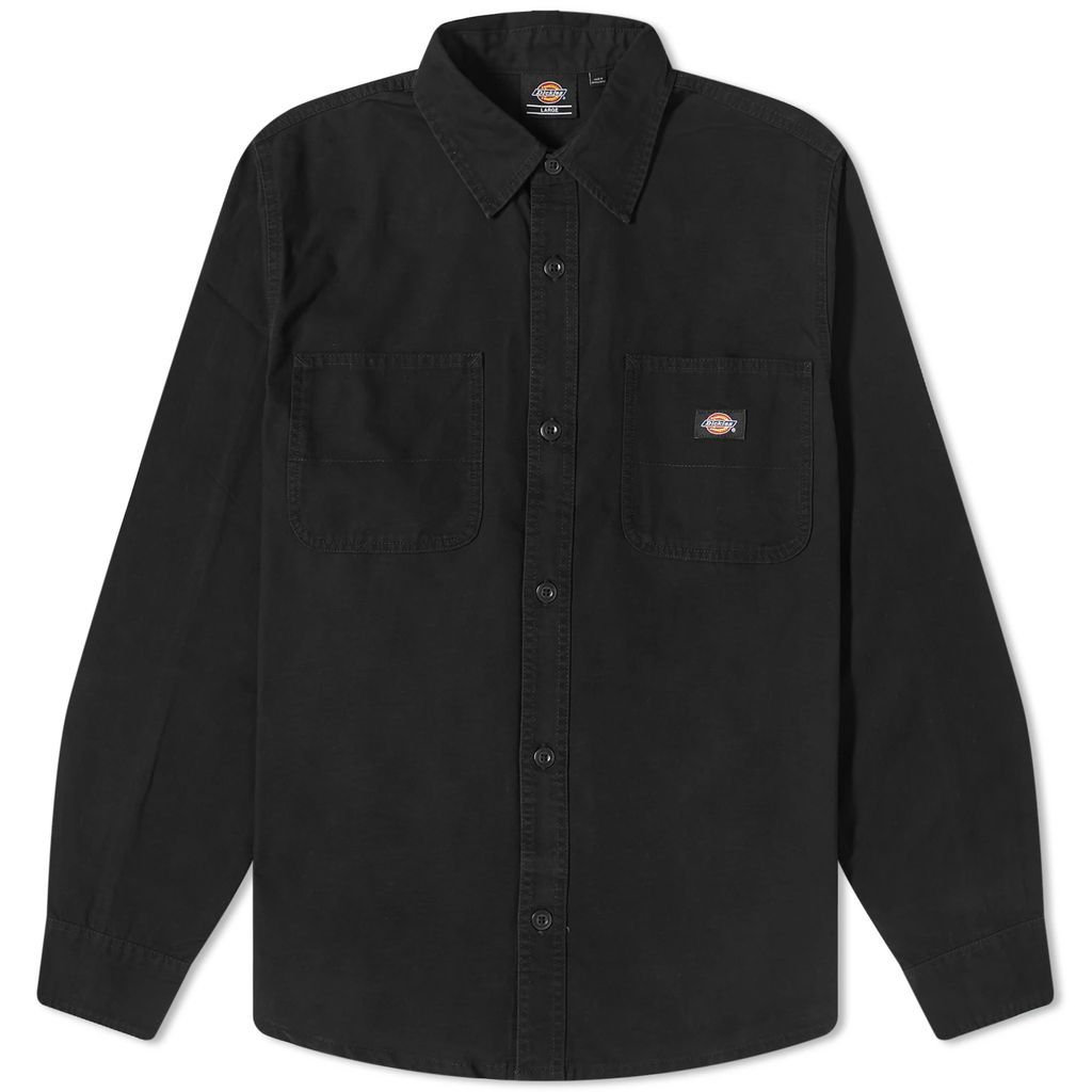 Men's Duck Canvas Overshirt Stone Washed Black