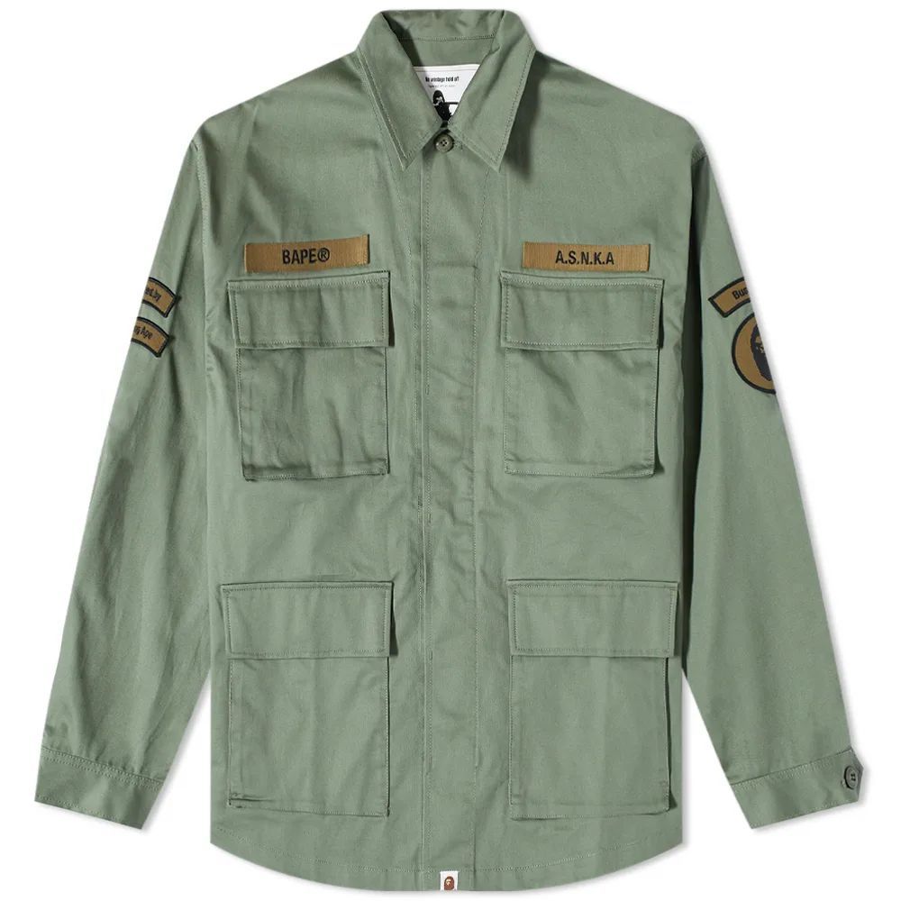 Men's Relaxed Fit Military Shirt Olive Drab