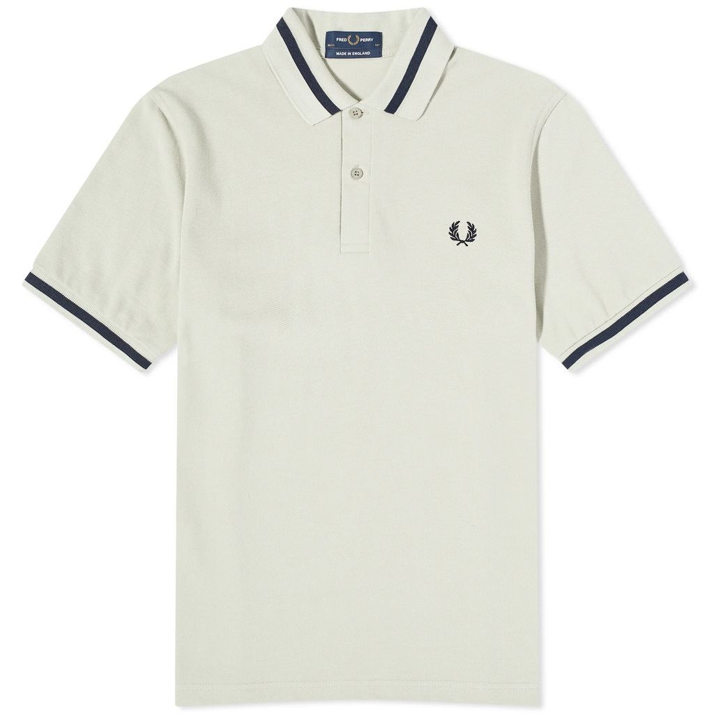 Men's Single Tipped Polo Light Oyster/Navy