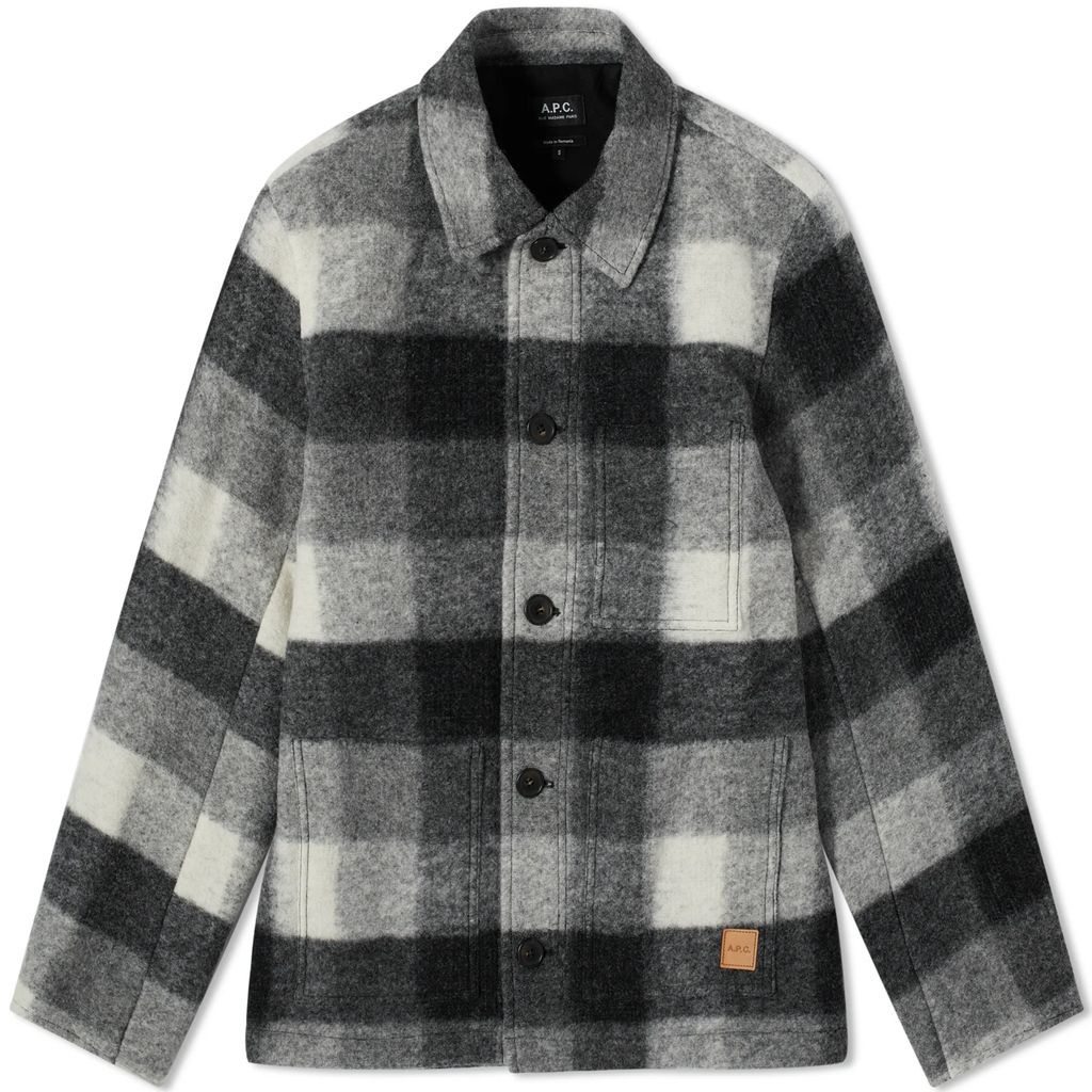 Men's Emile Plaid Wool Chore Jacket Anthracite