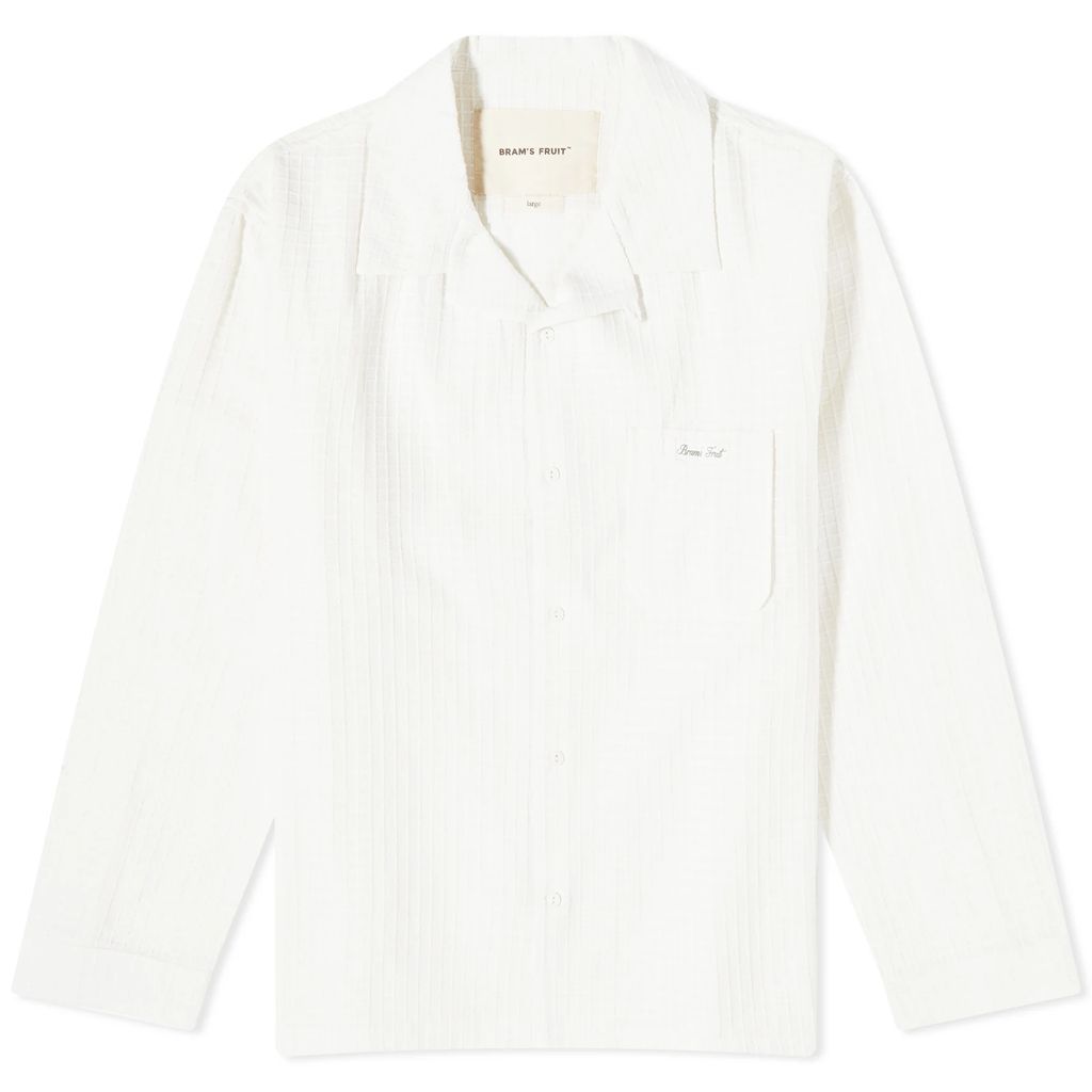 Men's Fruit Fabric Long Sleeve Shirt White