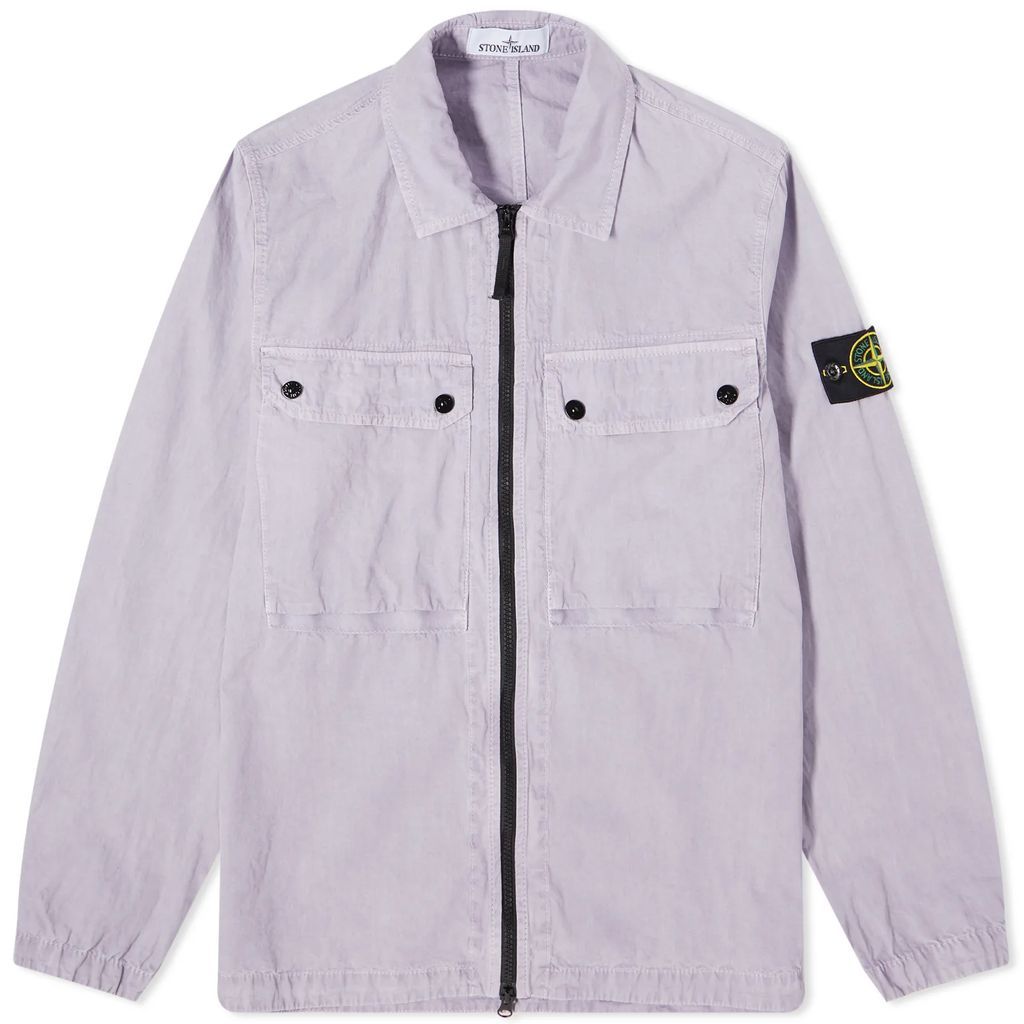 Men's Garment Dyed Two Pocket Zip Overshirt Lavender