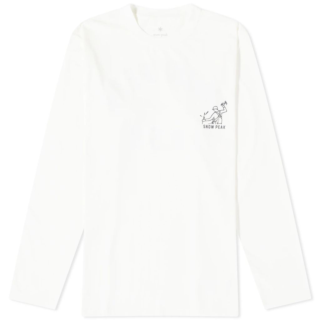 Men's Long Sleeve Foam Print T-Shirt White