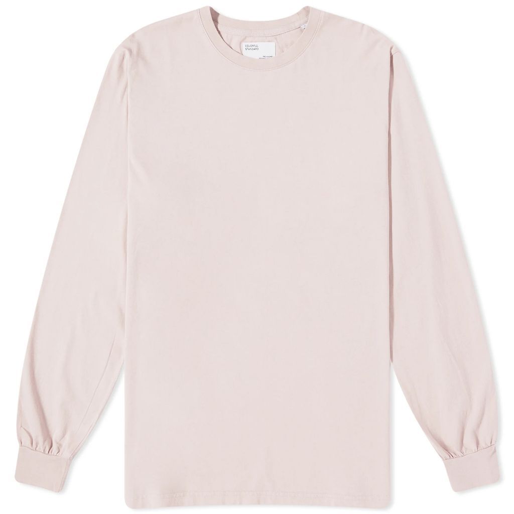 Men's Long Sleeve Oversized Organic T-Shirt Faded Pink