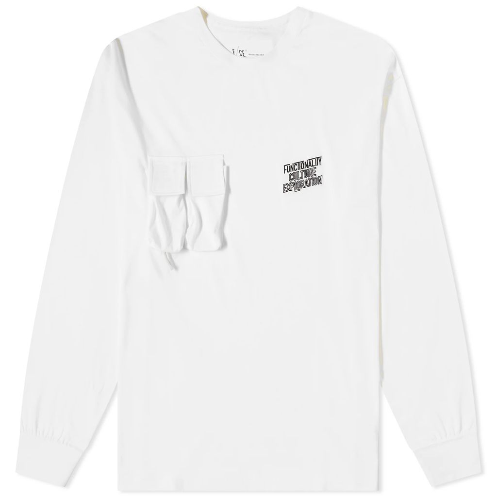 Men's Long Sleeve PLA Pocket T-Shirt White
