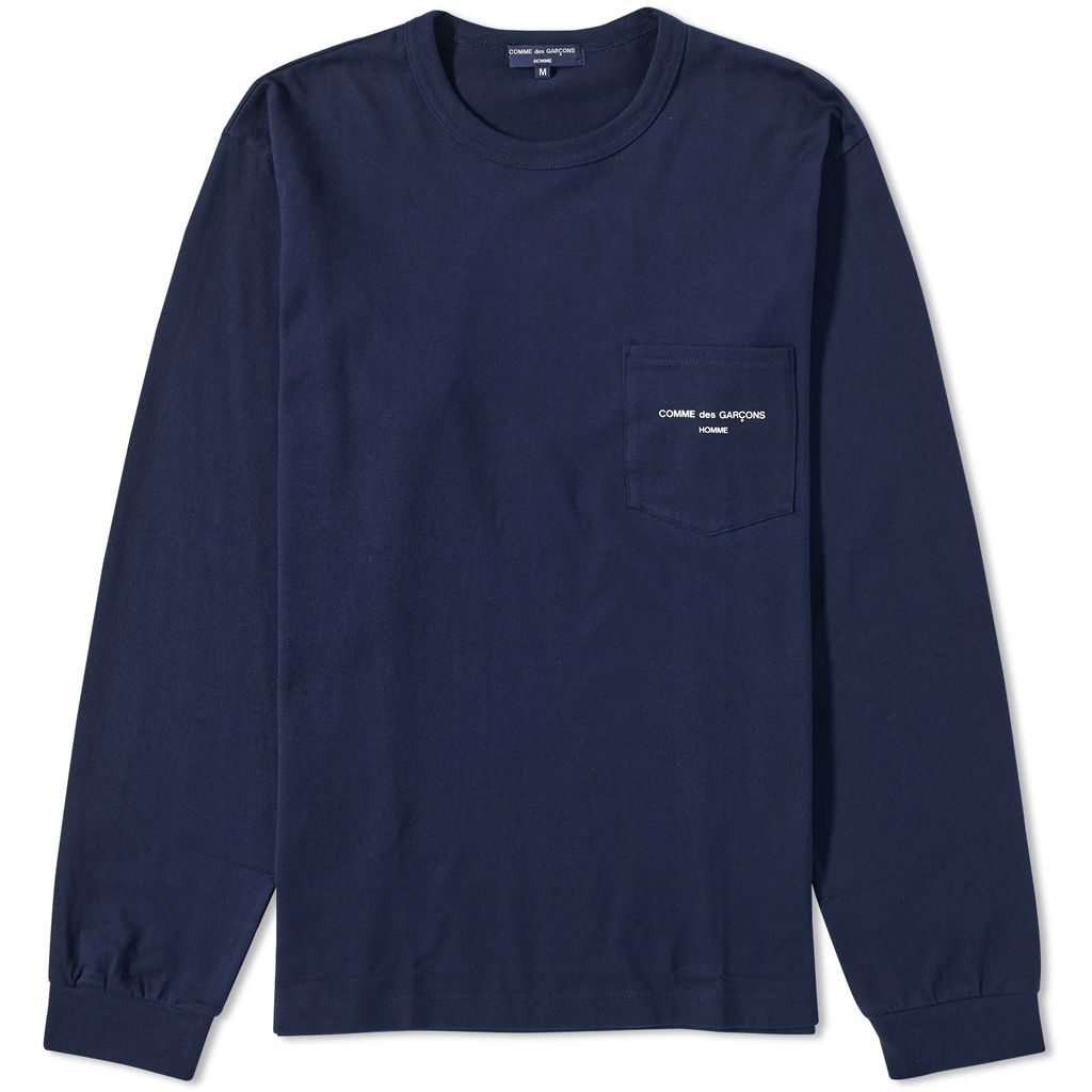 Men's Long Sleeve Pocket Logo T-Shirt Navy