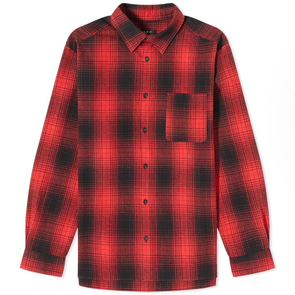 Men's Malo Check Overshirt Red