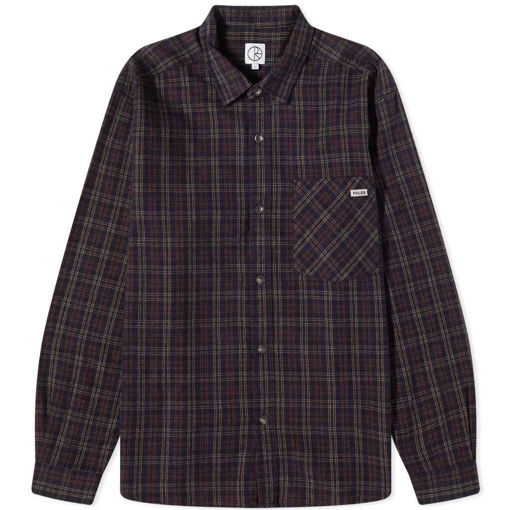 Men's Mitchell Flannel Shirt Navy/Brown