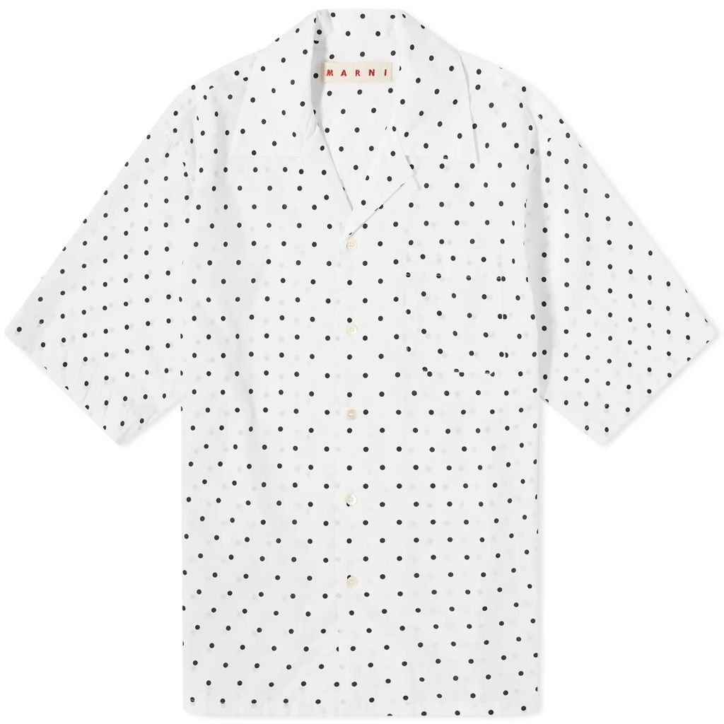Men's Polka Dot Vacation Shirt Lily White