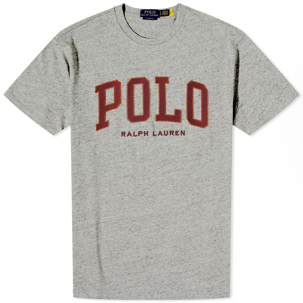 Men's Polo College Logo T-Shirt Dark Vintage Heather