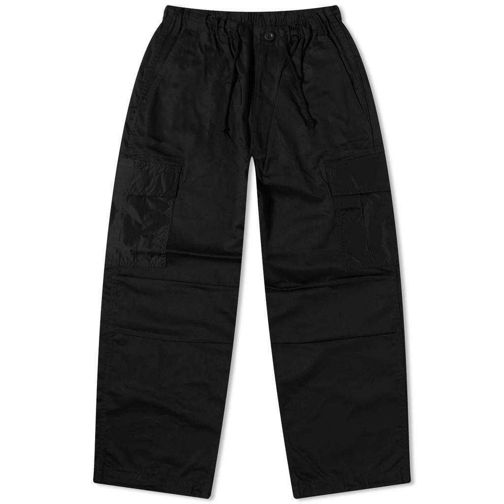 Men's Satin Nylon Cargo Pants Black