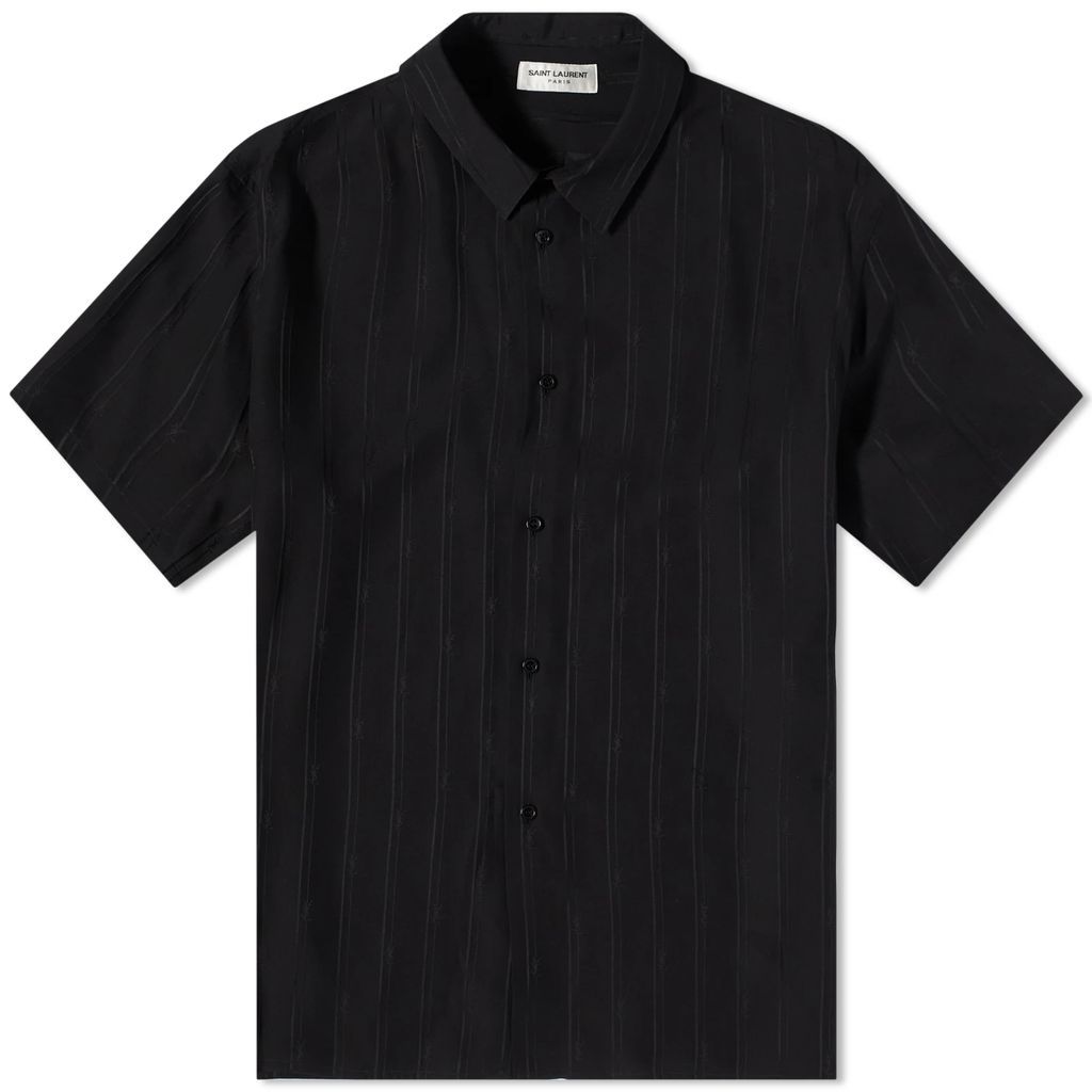 Men's Short Sleeve Silk Shirt Black