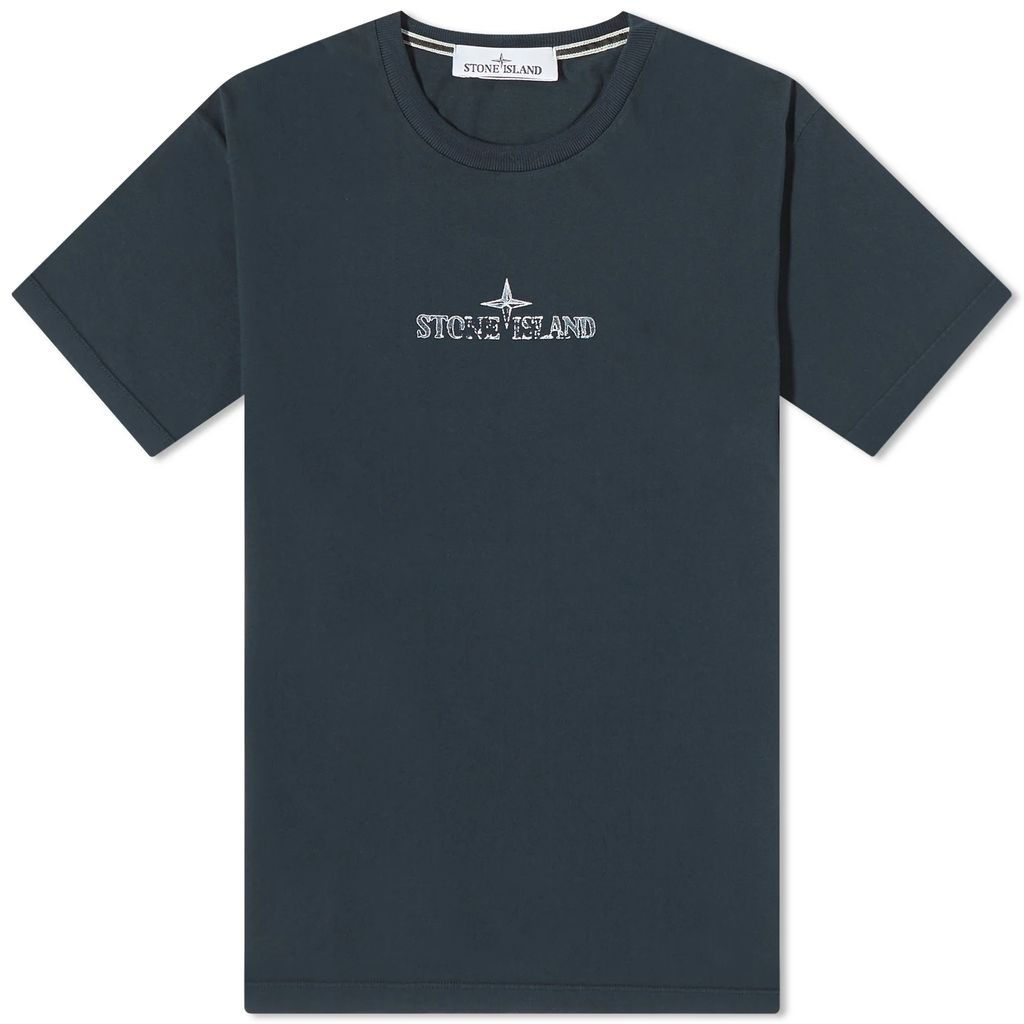 Men's Stamp Centre Logo T-Shirt Navy Blue