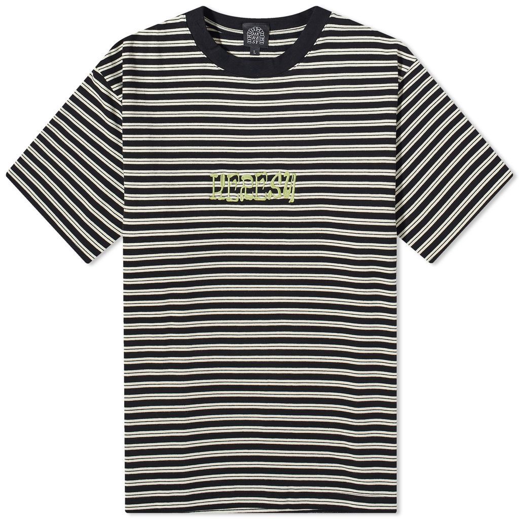 Men's Stripe Stamp T-Shirt Black/Ecru