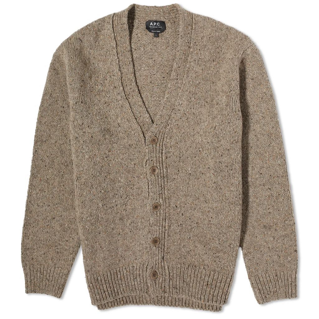 Men's Theophile Donegal Cardigan Taupe