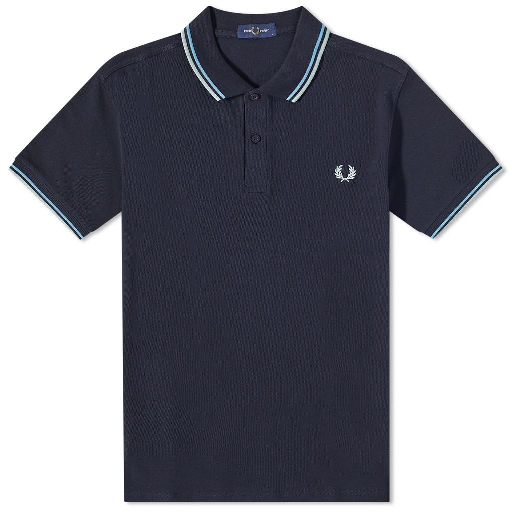 Men's Twin Tipped Polo Navy/Soft Blue/Silver