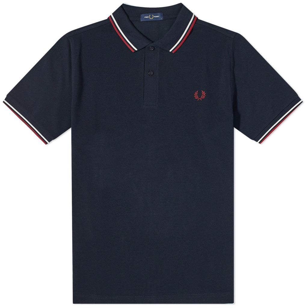 Men's Twin Tipped Polo Navy/Snow White/Burnt Red