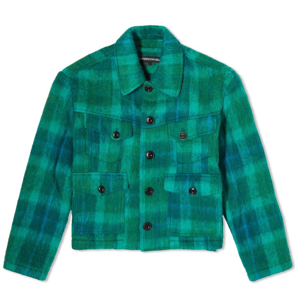 Men's Toulouse Wool Trucker Jacket Green/Blue