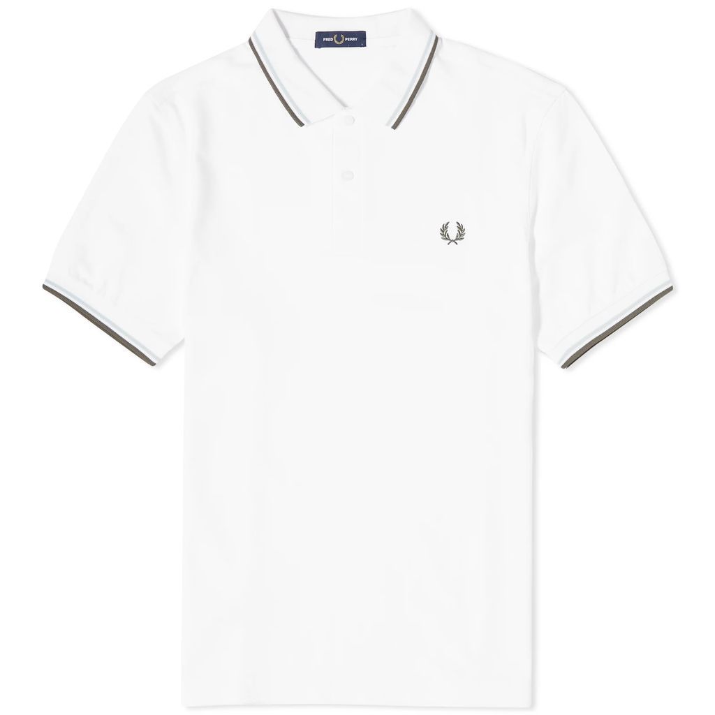 Men's Twin Tipped Polo White/Light Ice/Field Green