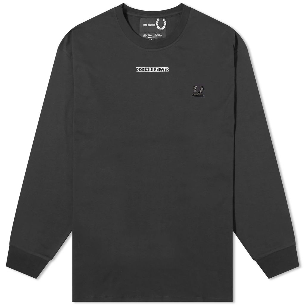 Men's x Raf Simons Embroidered Long Sleeve T-Shirt Black