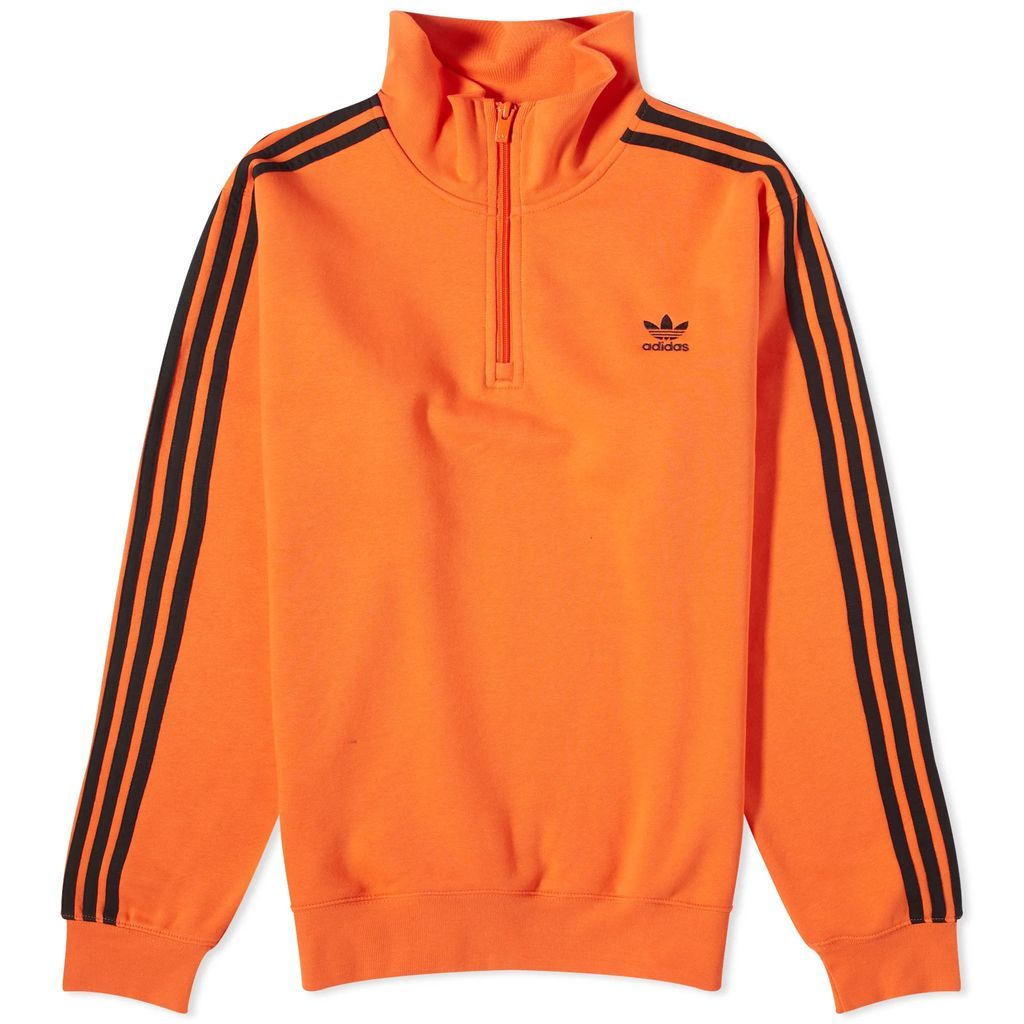Men's 3 Stripe Half Zip Crew Sweater Orange/Black