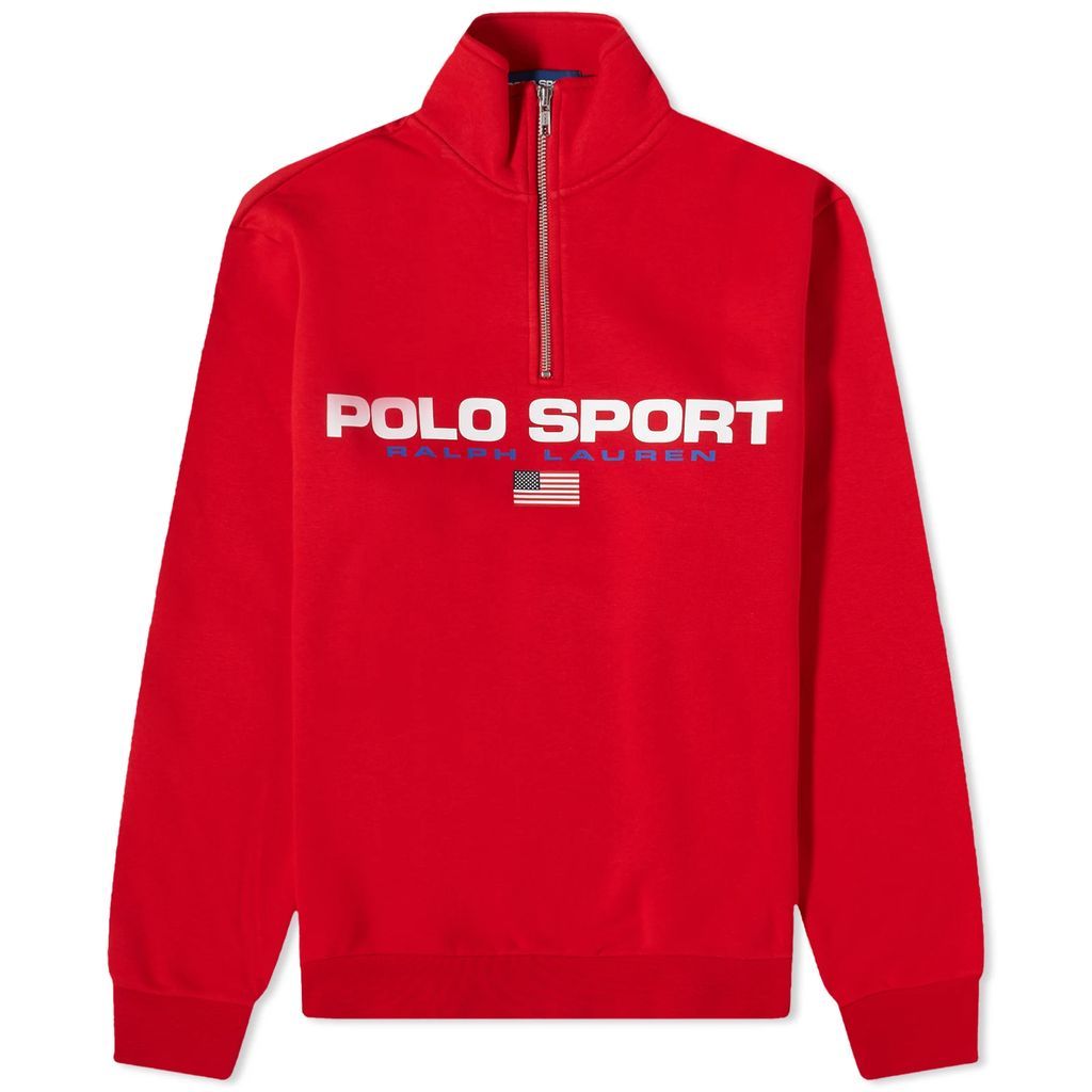 Men's Polo Sport Quarter Zip Sweat Rl 2000 Red/White