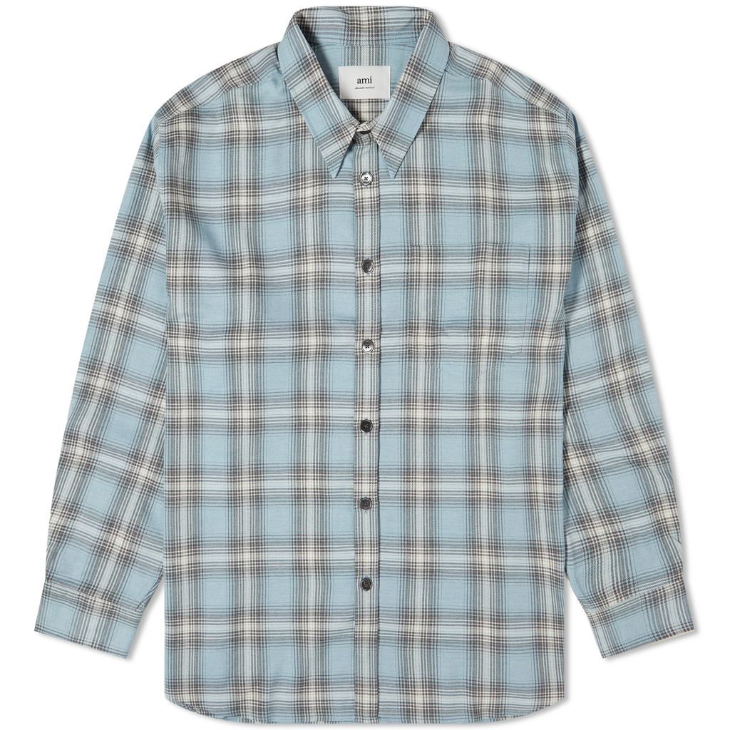 Men's Check Overshirt Feather Blue/Pearl Grey