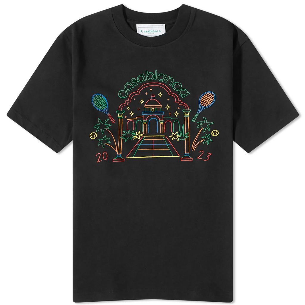 Men's Rainbow Crayon Temple T-Shirt Black