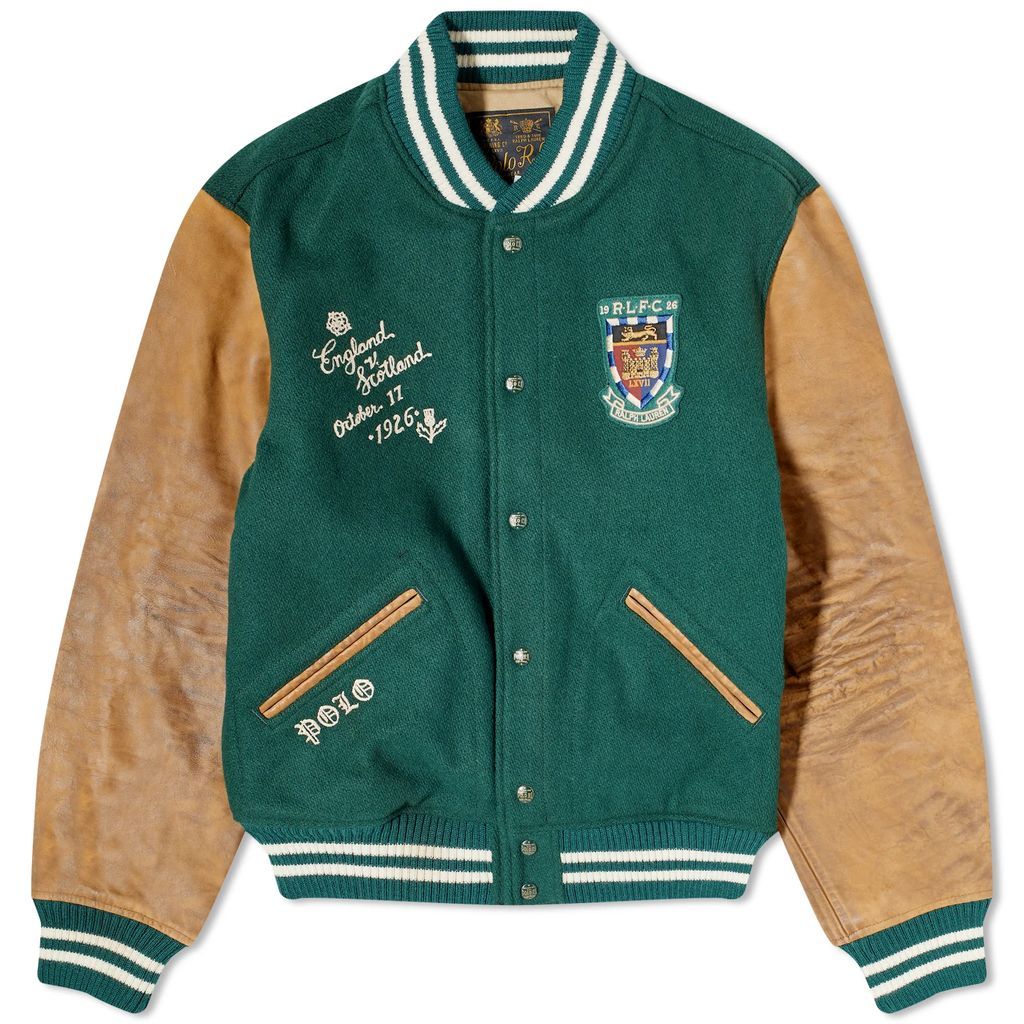 Men's Lined Varsity Jacket Hunt Club Green