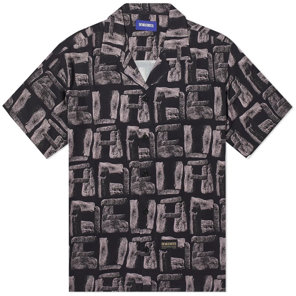 Men's Force Short Sleeve Vacation Shirt Black Multi